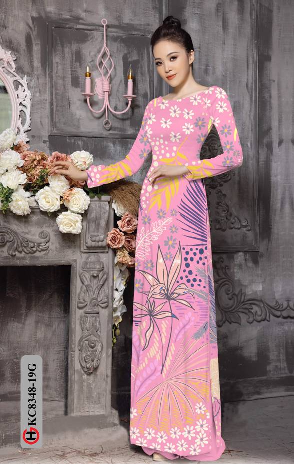 Vải Áo Dài Hoa In 3D Kiểu Mới AD KC8348 61 Vải Áo Dài Hoa In 3D Kiểu Mới AD KC8348