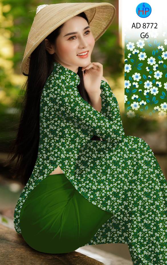 Vải Áo Dài Hoa Nhí Vừa Ra AD 8772 40 Vải Áo Dài Hoa Nhí Vừa Ra AD 8772