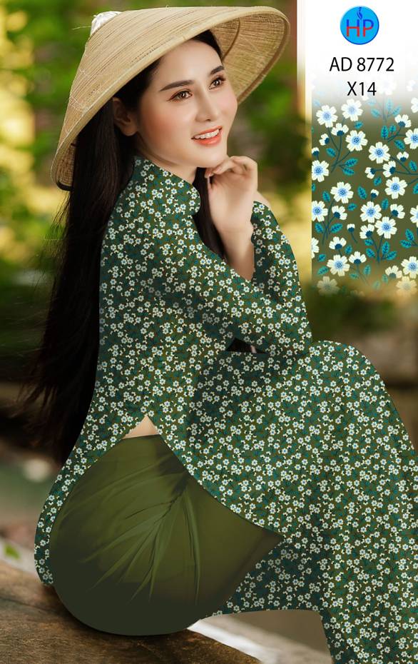 Vải Áo Dài Hoa Nhí Vừa Ra AD 8772 43 Vải Áo Dài Hoa Nhí Vừa Ra AD 8772