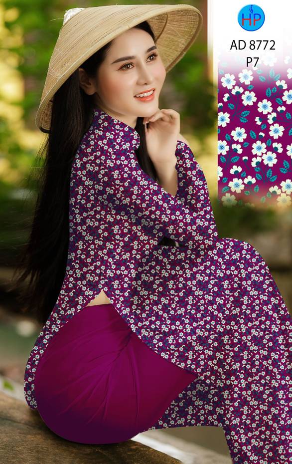 Vải Áo Dài Hoa Nhí Vừa Ra AD 8772 44 Vải Áo Dài Hoa Nhí Vừa Ra AD 8772