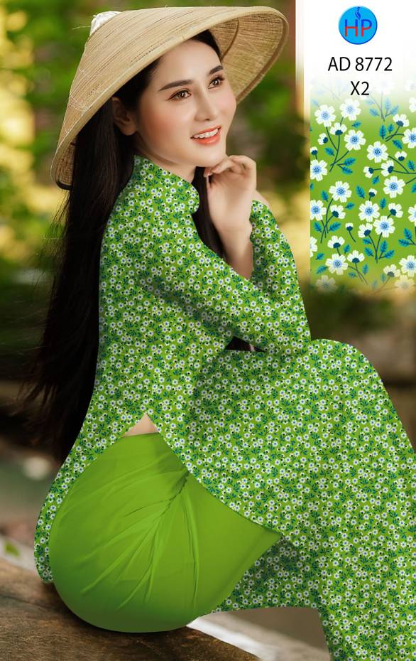 Vải Áo Dài Hoa Nhí Vừa Ra AD 8772 42 Vải Áo Dài Hoa Nhí Vừa Ra AD 8772