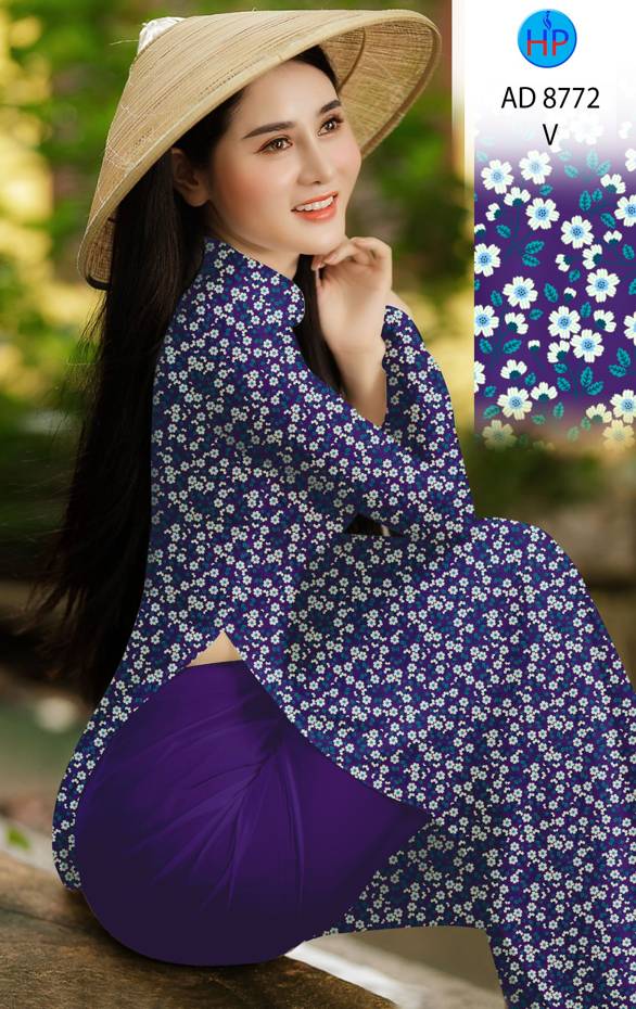 Vải Áo Dài Hoa Nhí Vừa Ra AD 8772 47 Vải Áo Dài Hoa Nhí Vừa Ra AD 8772
