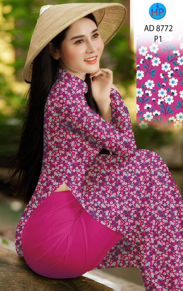 Vải Áo Dài Hoa Nhí Vừa Ra AD 8772 46 Vải Áo Dài Hoa Nhí Vừa Ra AD 8772