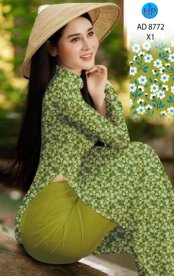 Vải Áo Dài Hoa Nhí Vừa Ra AD 8772 49 Vải Áo Dài Hoa Nhí Vừa Ra AD 8772