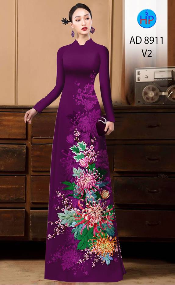 Vải Áo Dài Hoa Cúc Kiểu Mới AD 8911