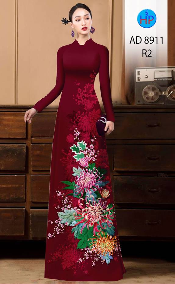 Vải Áo Dài Hoa Cúc Kiểu Mới AD 8911