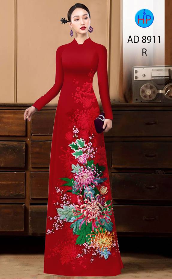 Vải Áo Dài Hoa Cúc Kiểu Mới AD 8911