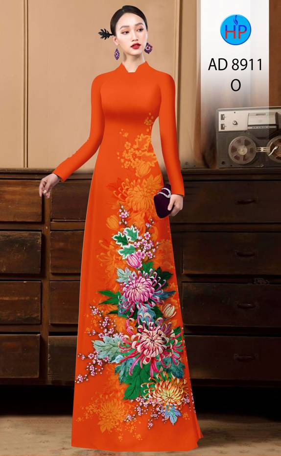 Vải Áo Dài Hoa Cúc Kiểu Mới AD 8911