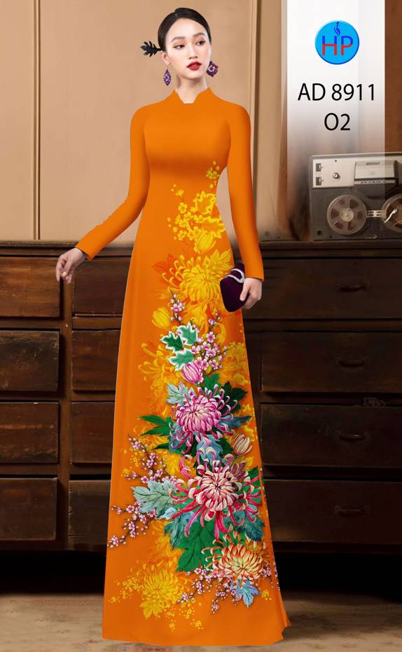 Vải Áo Dài Hoa Cúc Kiểu Mới AD 8911