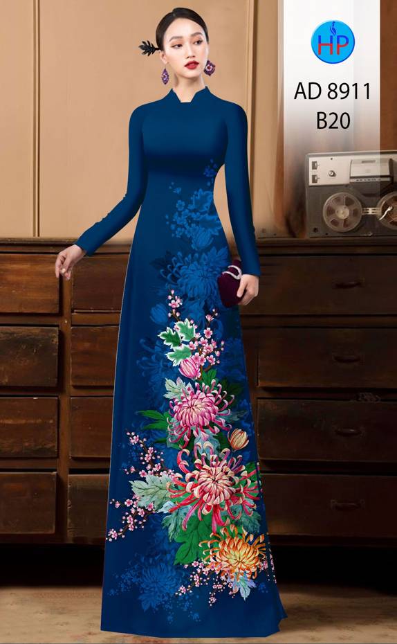 Vải Áo Dài Hoa Cúc Kiểu Mới AD 8911