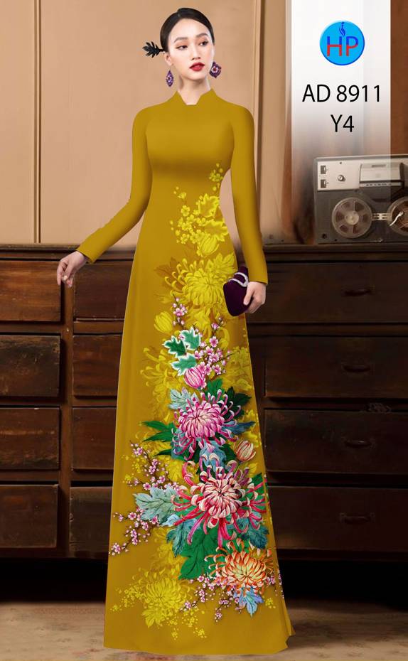 Vải Áo Dài Hoa Cúc Kiểu Mới AD 8911