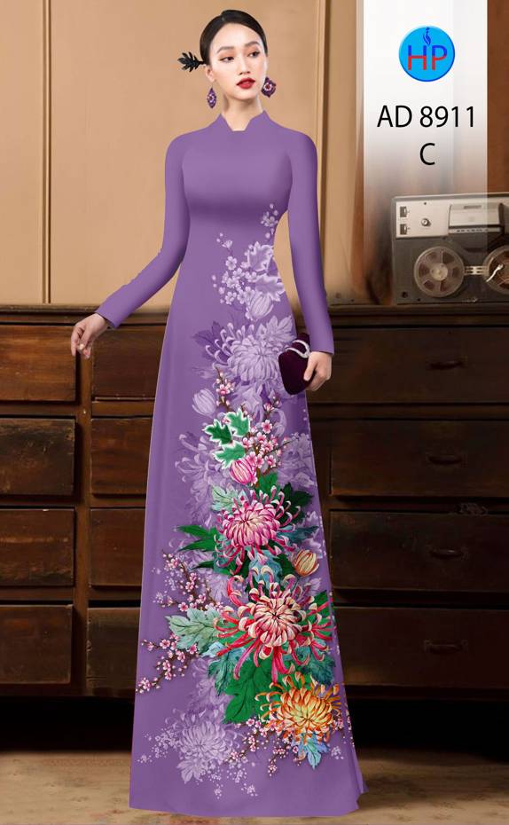 Vải Áo Dài Hoa Cúc Kiểu Mới AD 8911