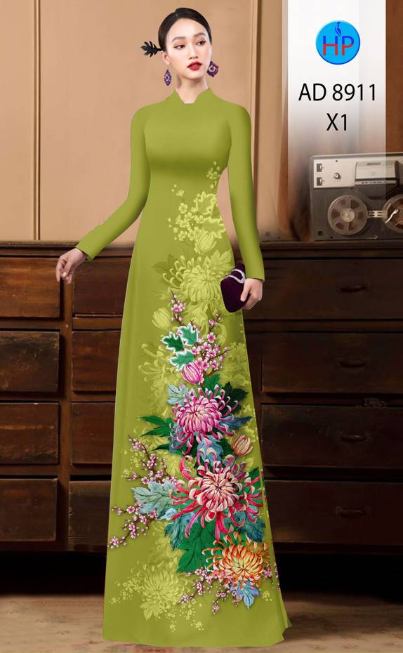 Vải Áo Dài Hoa Cúc Kiểu Mới AD 8911