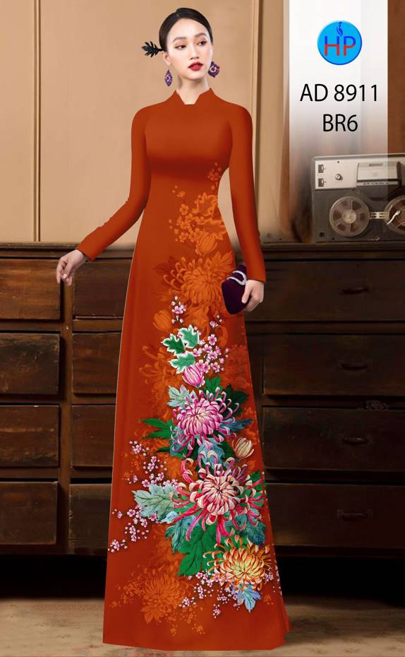 Vải Áo Dài Hoa Cúc Kiểu Mới AD 8911