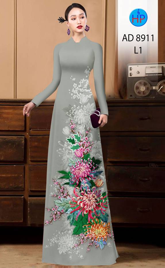 Vải Áo Dài Hoa Cúc Kiểu Mới AD 8911