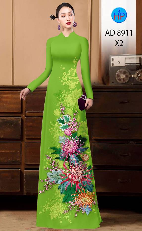 Vải Áo Dài Hoa Cúc Kiểu Mới AD 8911