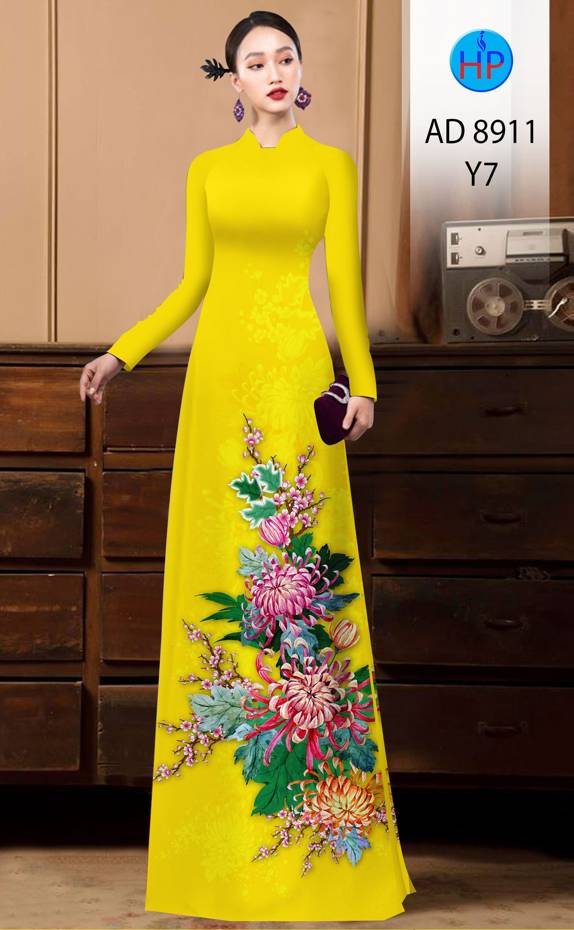 Vải Áo Dài Hoa Cúc Kiểu Mới AD 8911