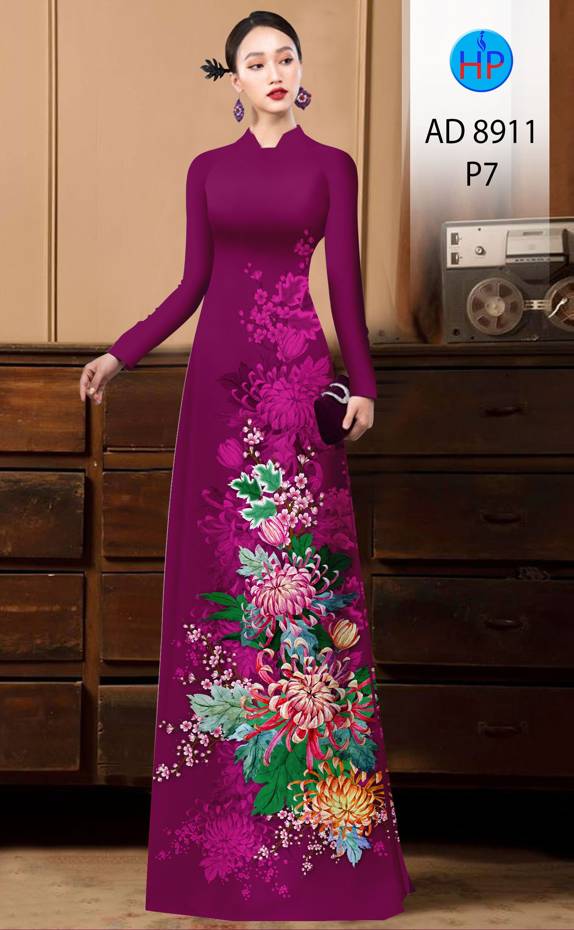Vải Áo Dài Hoa Cúc Kiểu Mới AD 8911