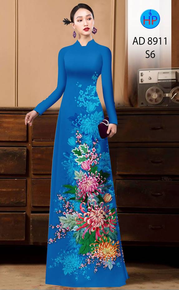Vải Áo Dài Hoa Cúc Kiểu Mới AD 8911