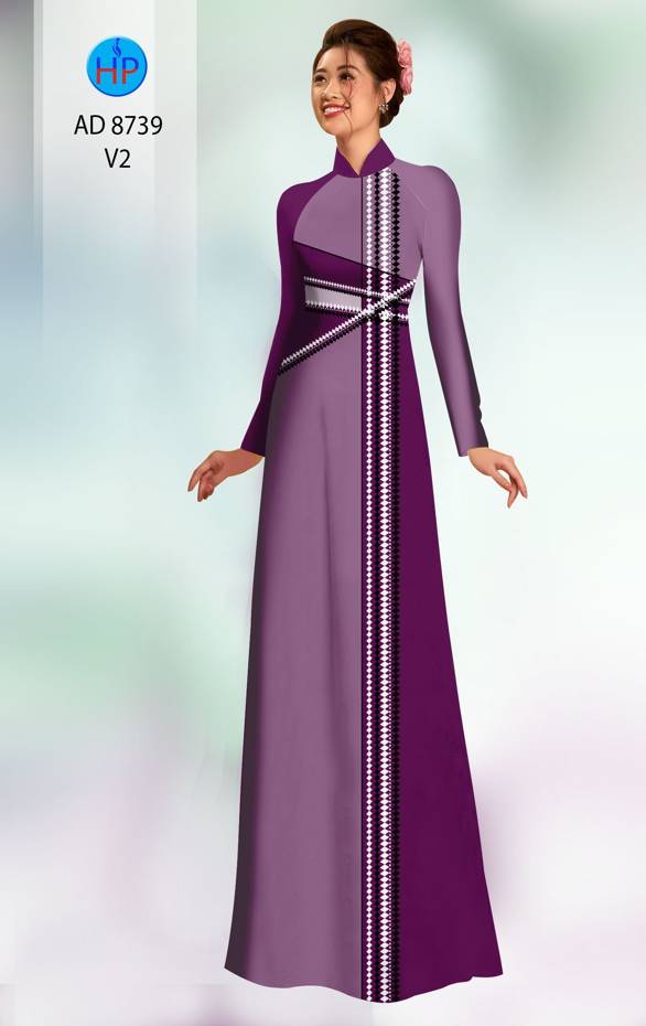 Vải Áo Dài Hoa Văn Mới Ra AD 8739