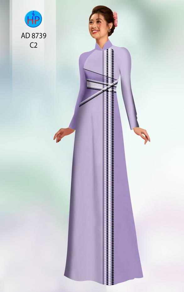 Vải Áo Dài Hoa Văn Mới Ra AD 8739