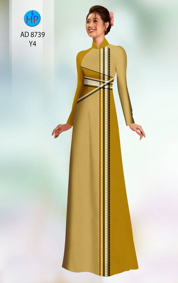 Vải Áo Dài Hoa Văn Mới Ra AD 8739