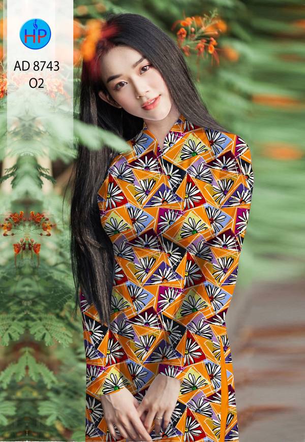 Vải Áo Dài Hoa Văn Kiểu Mới AD 8743