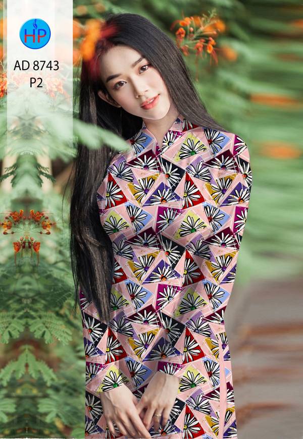 Vải Áo Dài Hoa Văn Kiểu Mới AD 8743