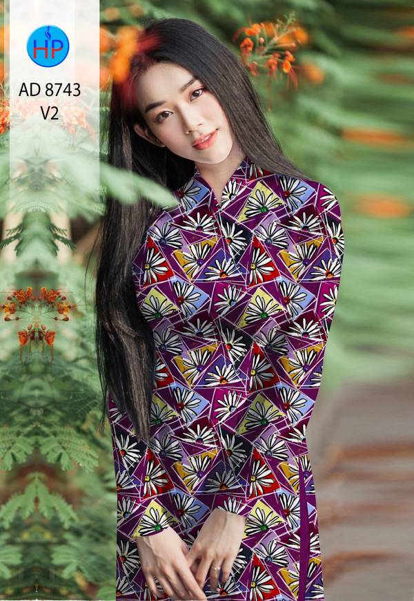 Vải Áo Dài Hoa Văn Kiểu Mới AD 8743