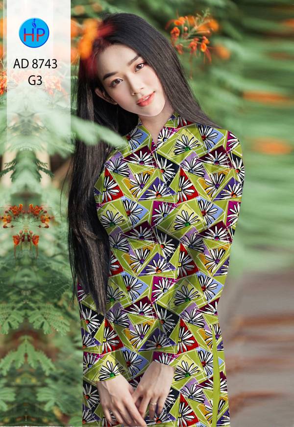 Vải Áo Dài Hoa Văn Kiểu Mới AD 8743