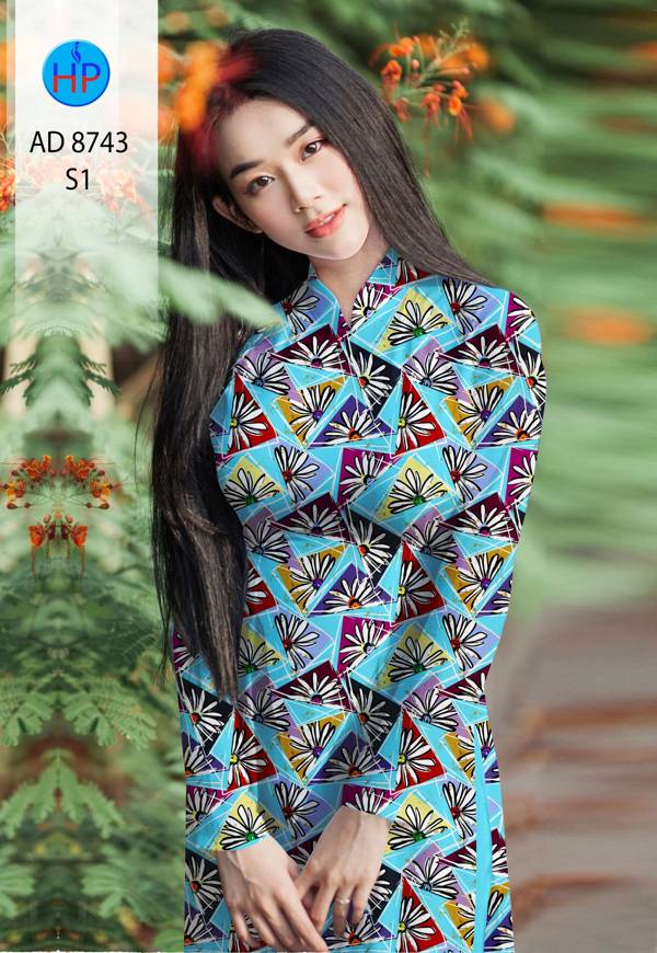 Vải Áo Dài Hoa Văn Kiểu Mới AD 8743