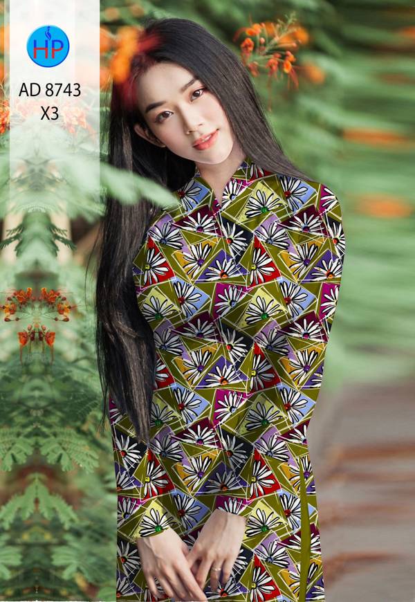 Vải Áo Dài Hoa Văn Kiểu Mới AD 8743