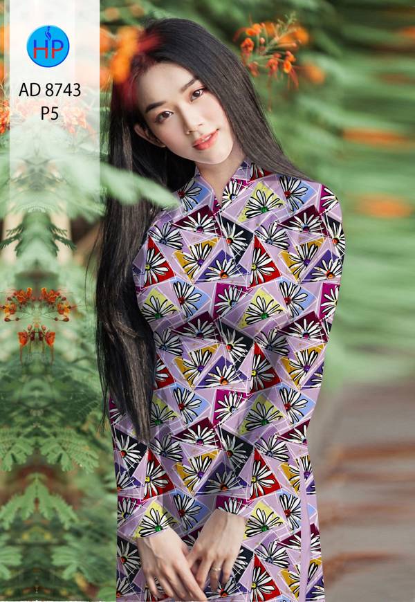 Vải Áo Dài Hoa Văn Kiểu Mới AD 8743