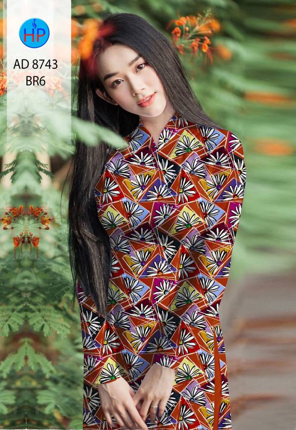 Vải Áo Dài Hoa Văn Kiểu Mới AD 8743