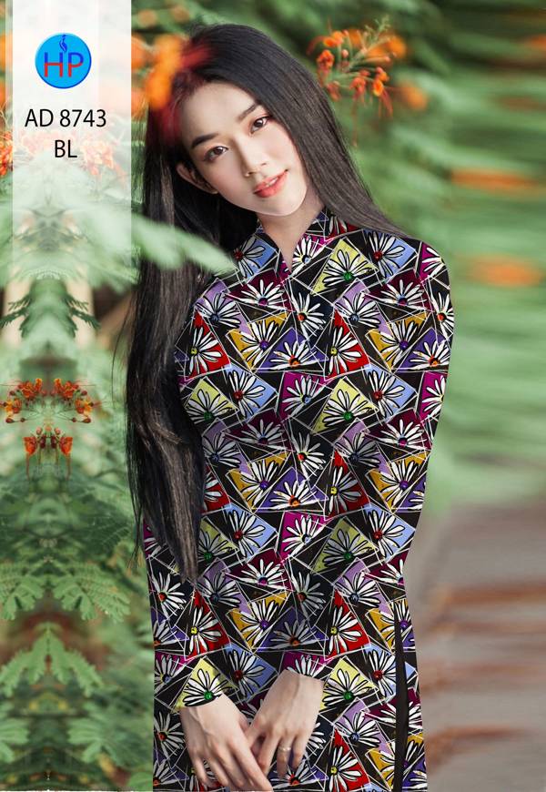 Vải Áo Dài Hoa Văn Kiểu Mới AD 8743