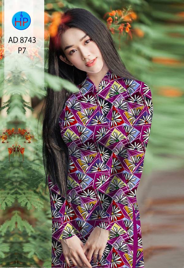 Vải Áo Dài Hoa Văn Kiểu Mới AD 8743