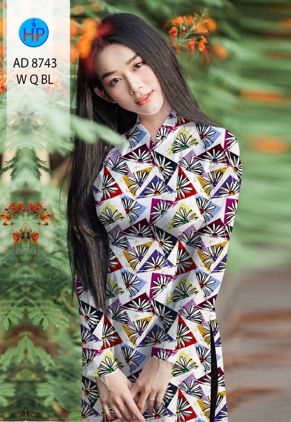 Vải Áo Dài Hoa Văn Kiểu Mới AD 8743