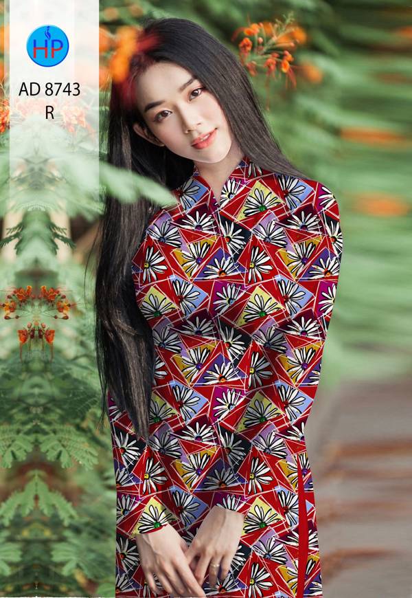 Vải Áo Dài Hoa Văn Kiểu Mới AD 8743