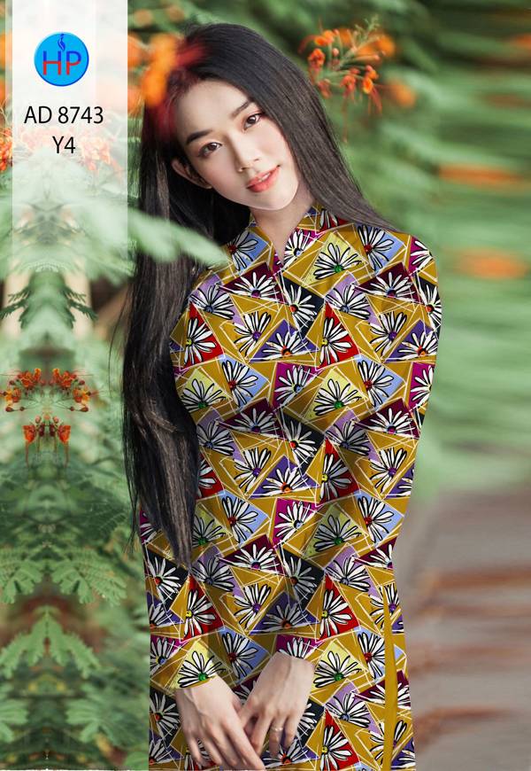 Vải Áo Dài Hoa Văn Kiểu Mới AD 8743
