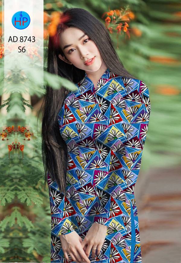 Vải Áo Dài Hoa Văn Kiểu Mới AD 8743