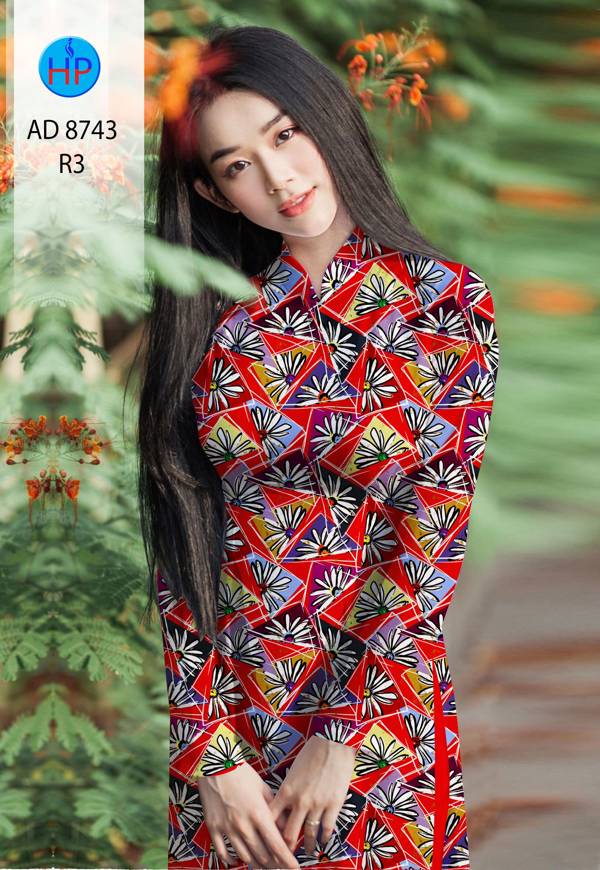 Vải Áo Dài Hoa Văn Kiểu Mới AD 8743
