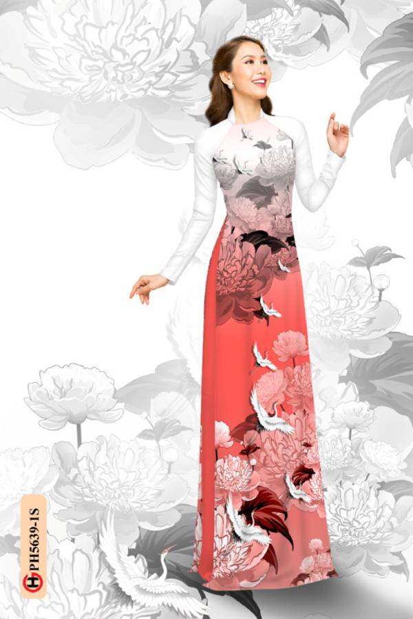 Vải Áo Dài Chim Cò Độc Đáo AD PH5639 36 Vải Áo Dài Chim Cò Độc Đáo AD PH5639