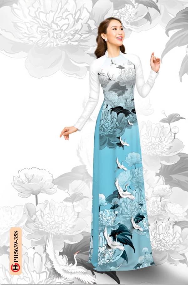 Vải Áo Dài Chim Cò Độc Đáo AD PH5639 42 Vải Áo Dài Chim Cò Độc Đáo AD PH5639