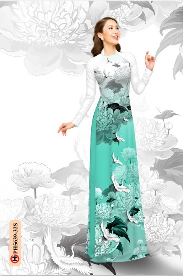 Vải Áo Dài Chim Cò Độc Đáo AD PH5639 44 Vải Áo Dài Chim Cò Độc Đáo AD PH5639