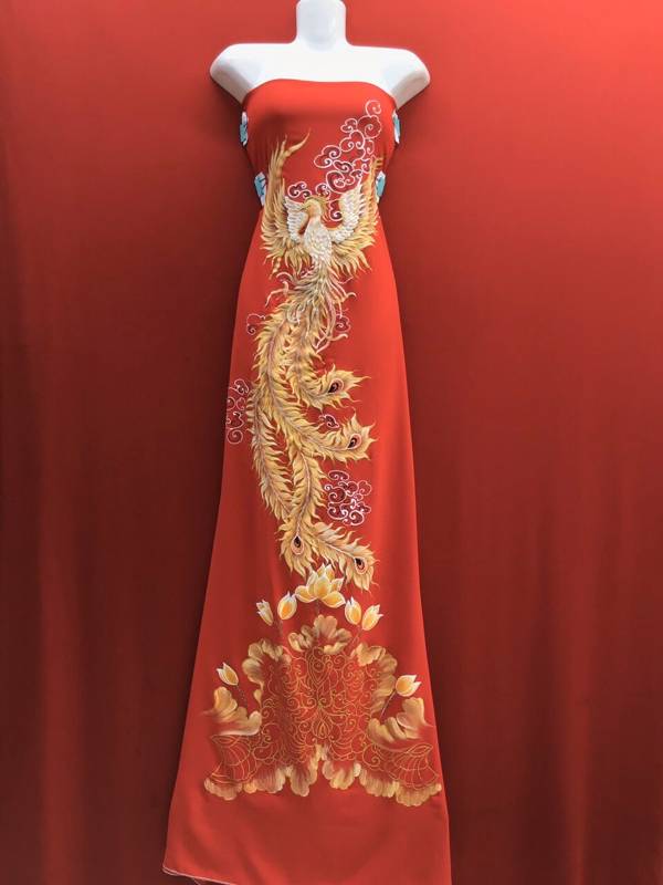 Vải Áo Dài Vẽ Tay Chim Công Thiết Kế 2021 AD VE240417 4 Vải Áo Dài Vẽ Tay Chim Công Thiết Kế 2021 AD VE240417