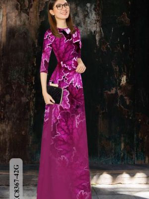 Vải Áo Dài Hoa In 3D Thiết Kế 2021 AD KC8367 26 010145e2