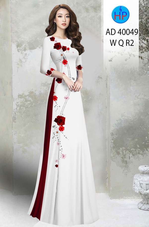 Vải Áo Dài Hoa In 3D Mới Ra AD 40049 46 Vải Áo Dài Hoa In 3D Mới Ra AD 40049