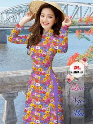 Vải Áo Dài Hoa Đều Kiểu Mới AD V221 27 0afff488