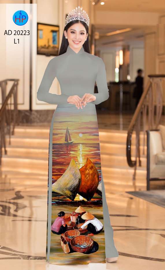 Vải Áo Dài Phong Cảnh Độc Đáo AD 20223