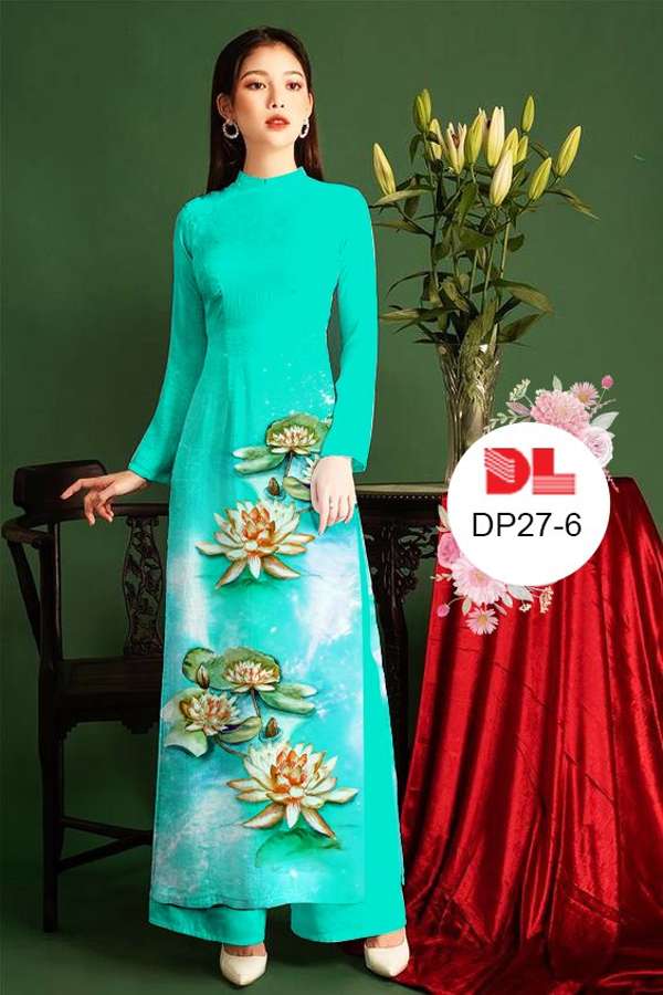Vải Áo Dài Hoa Sen Mới Ra AD DP27 26 Vải Áo Dài Hoa Sen Mới Ra AD DP27